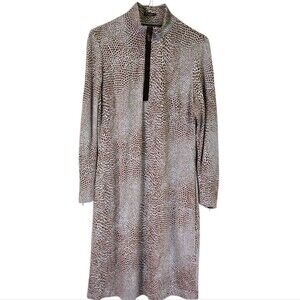 J. McLaughlin Bedford Dress Quarter-zip Mock-neck Spotted Animal Print Large